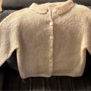 Vintage Elegant Cream Button-Up Women's Cardigan